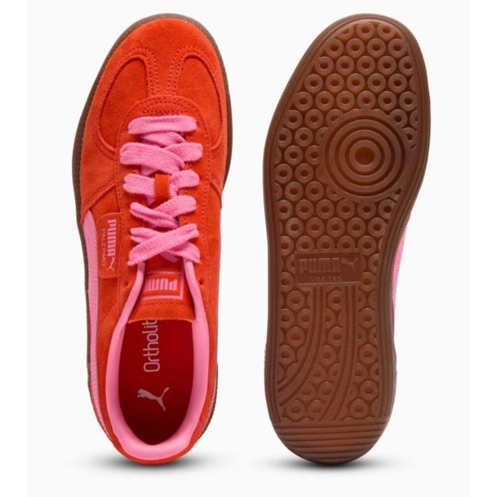 Puma Women's Size 7 Retro Style Lace Up Palermo Sneakers Fierce Red-Poison Pink - Picture 3 of 7